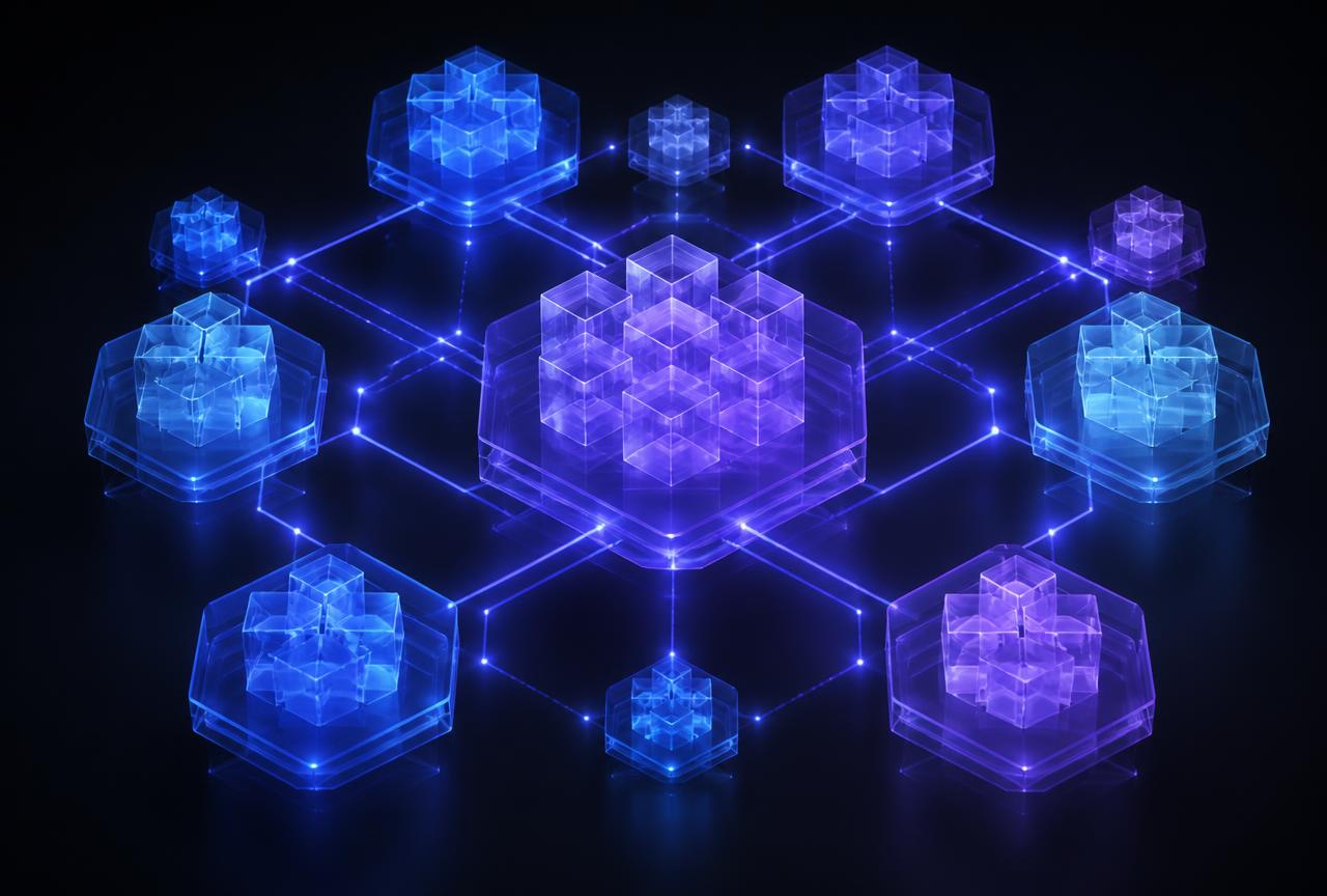 Cluster de containers interligados representando a plataforma OpenShift